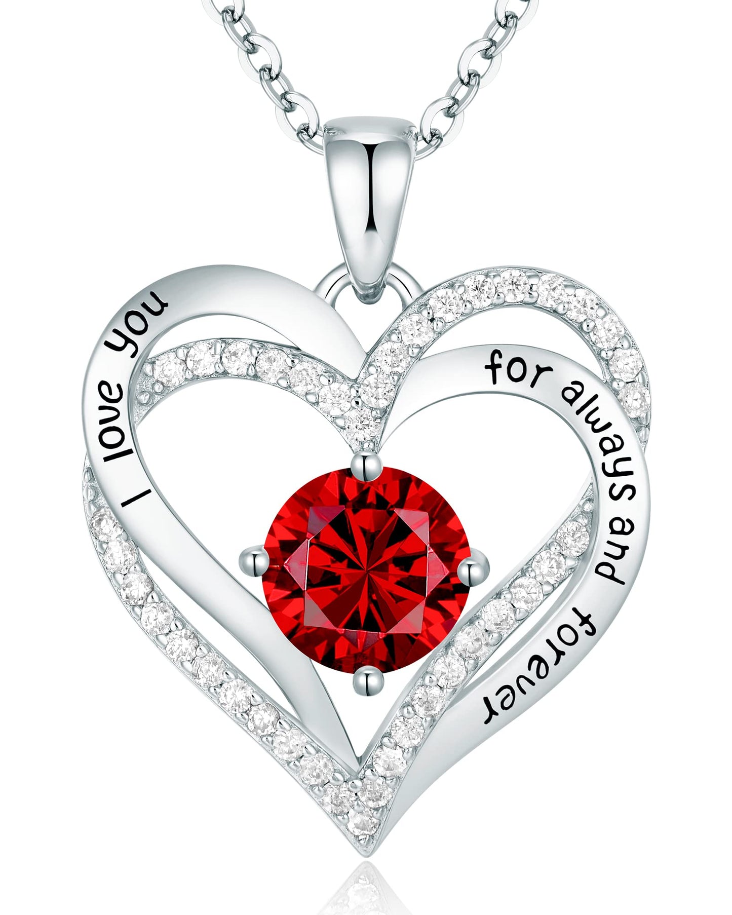 I Love You Necklace Birthstone Necklace For Your Lover