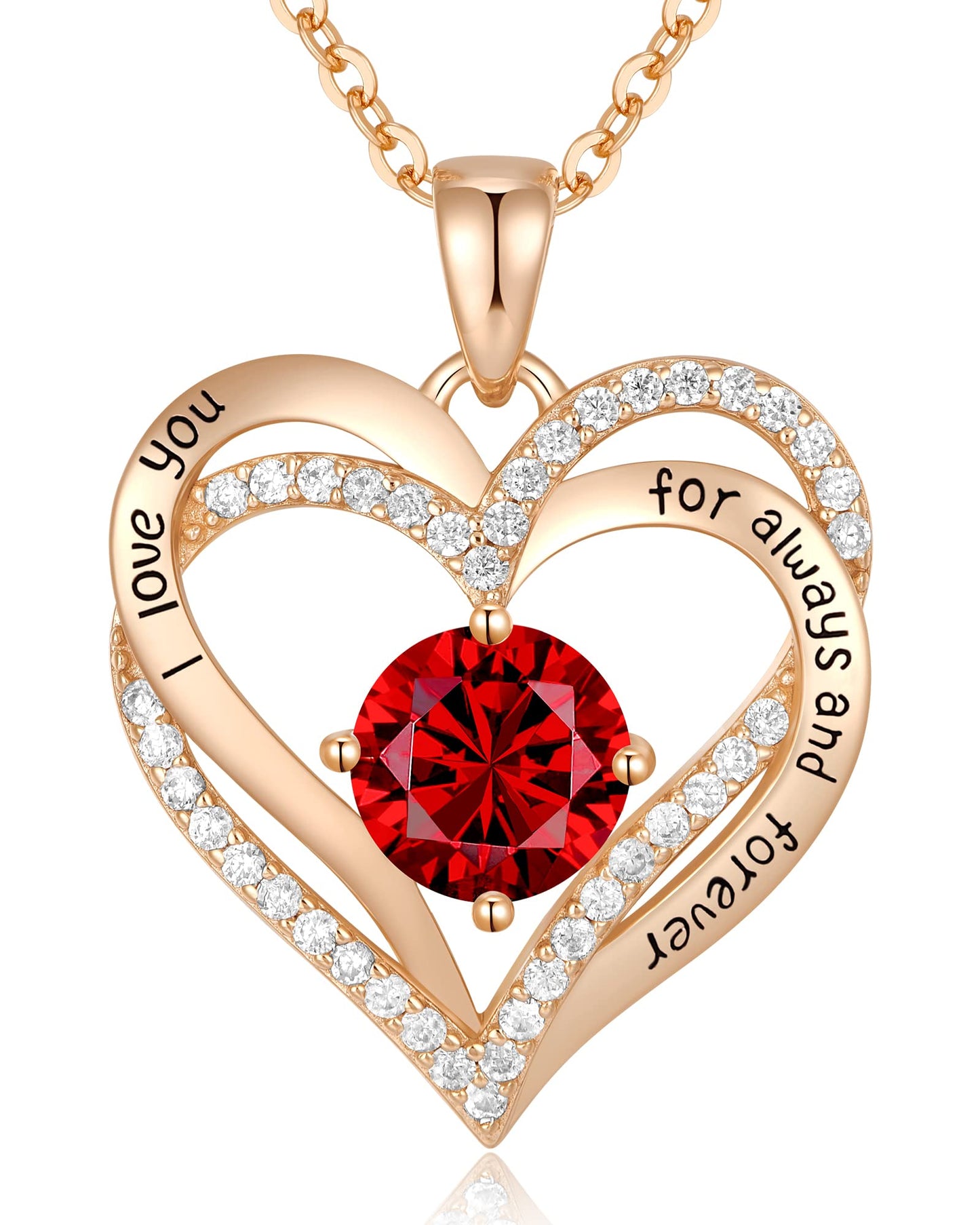 I Love You Necklace Birthstone Necklace For Your Lover