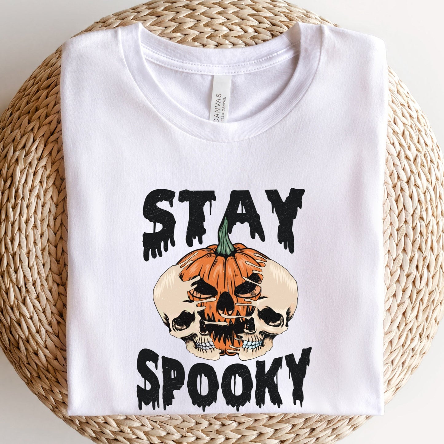 Skull Hoodie,Retro Stay Spooky Sweatshirt, Halloween Skeleton Sweater