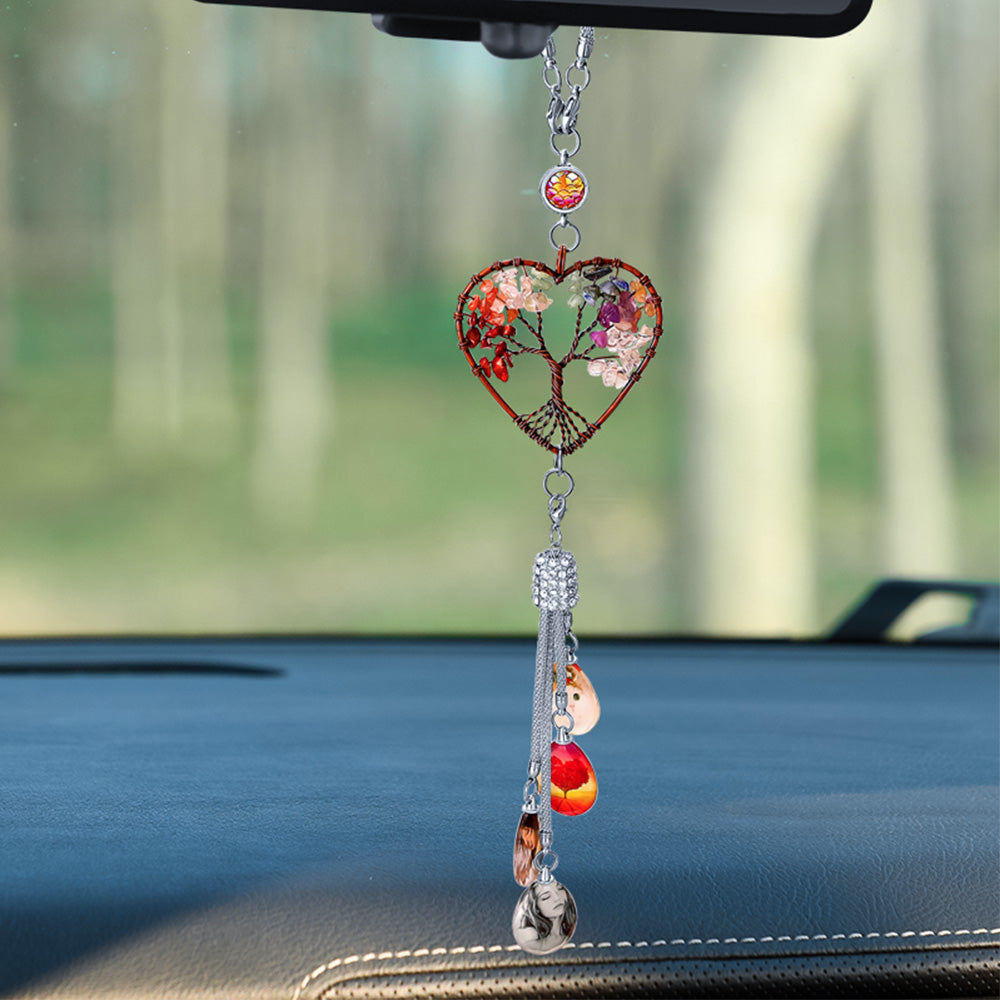 Kabbalah tree of life Personalized Photo Crystal Charm Rearview Mirror Pendants