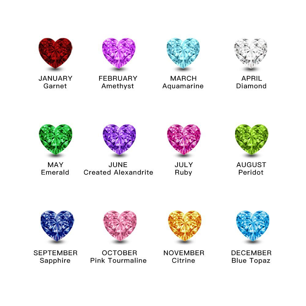 Customized Heart Birthstone Ring