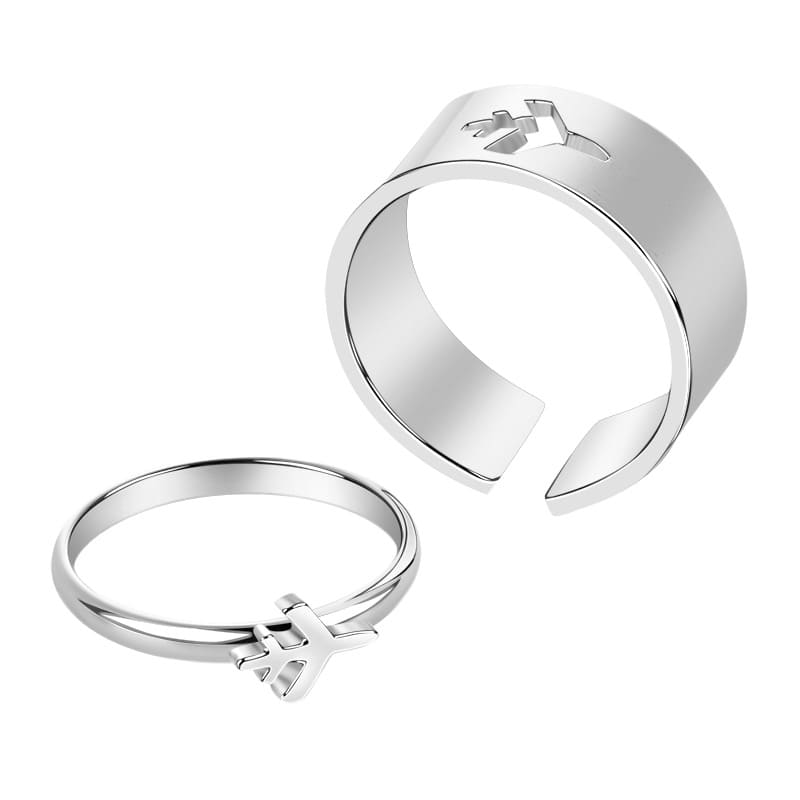 Cutout Adjustable Couple Ring Set