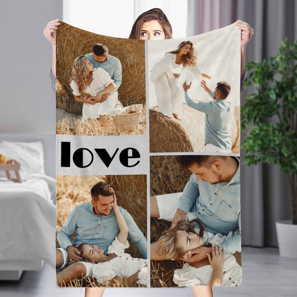 Personalized 4 Photos Blankets Custom Blankets Gift For Her💞