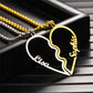 Heartbreak double spelling name custom couple necklace