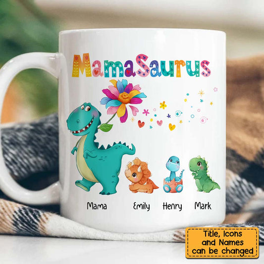 Custom Mamasaurs Mug For MOM GRANDMA