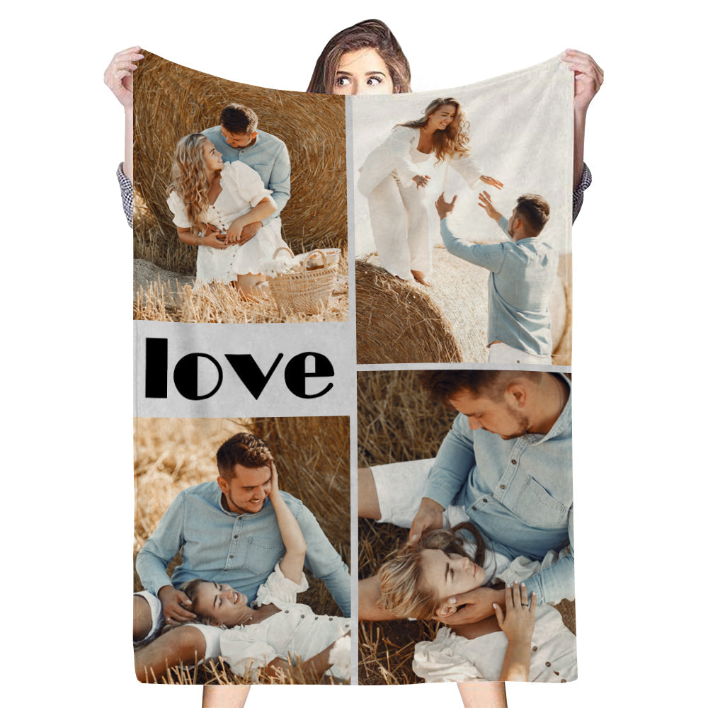 Personalized 4 Photos Blankets Custom Blankets Gift For Her💞