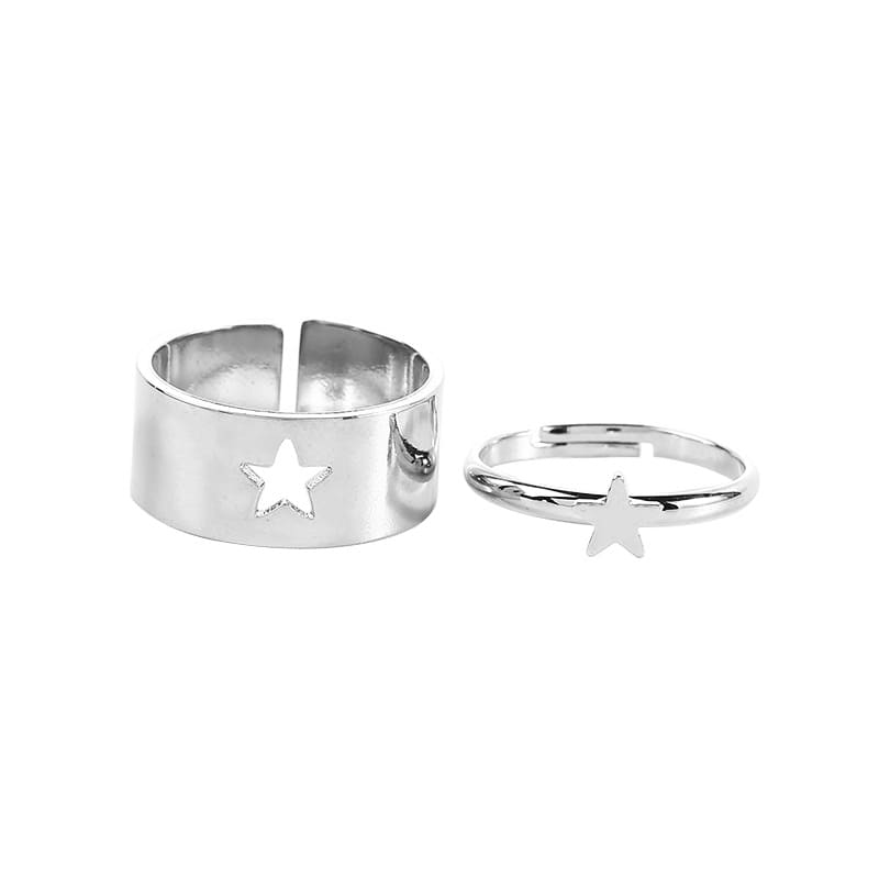 Cutout Adjustable Couple Ring Set