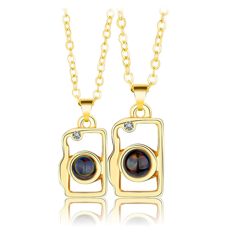 Camera 100 Languages I Love You Projection Stone Necklace Set