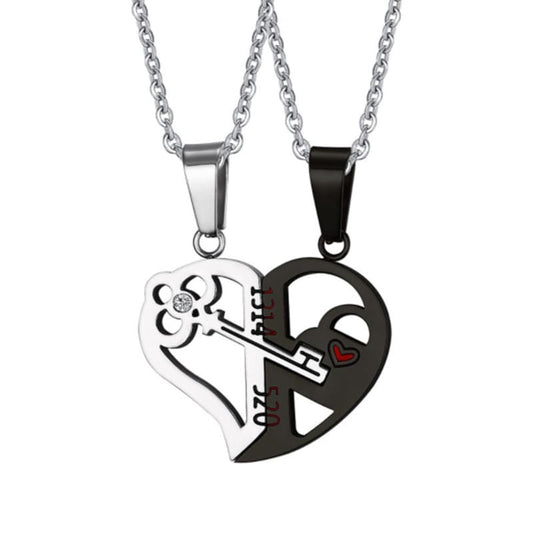 Heart-shaped Key Necklace Set