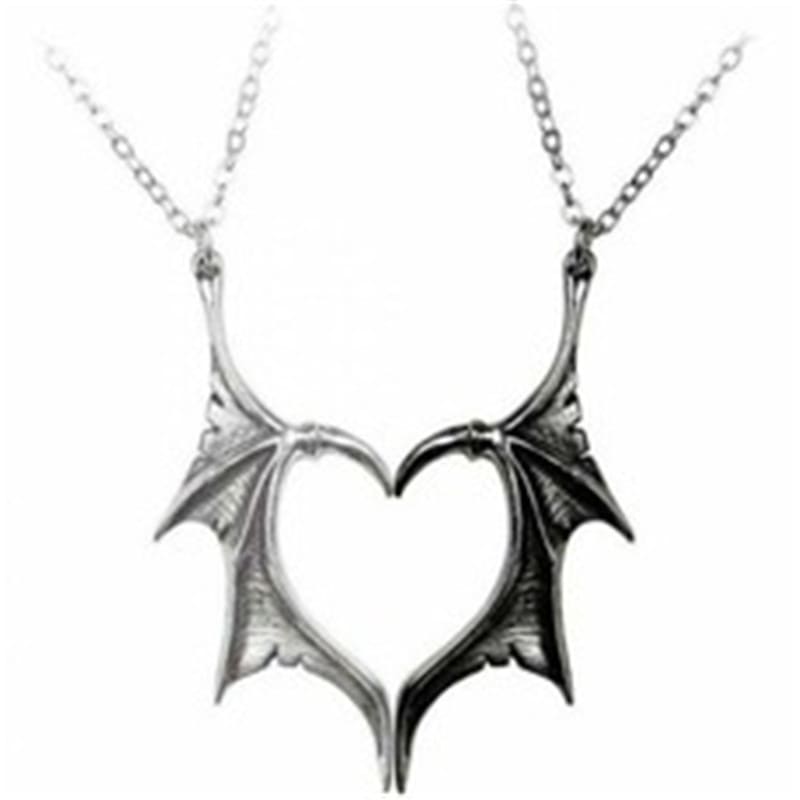 2 piezas Devil Wings Necklace Couple's Jewellery Christmas Gifts