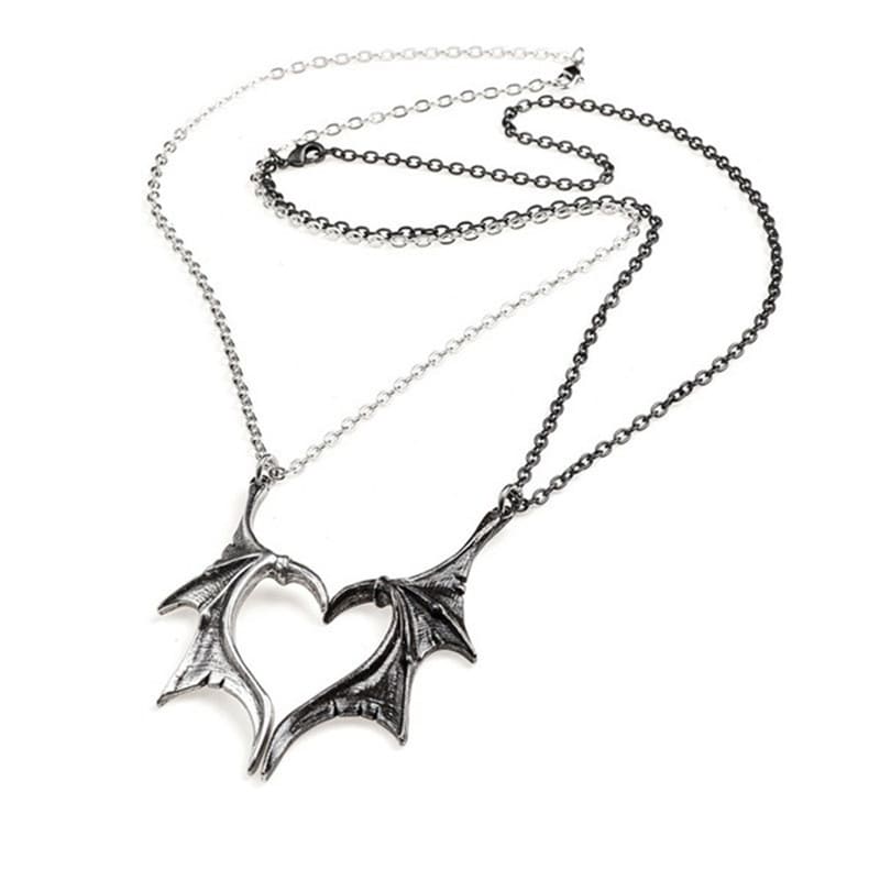 2 piezas Devil Wings Necklace Couple's Jewellery Christmas Gifts