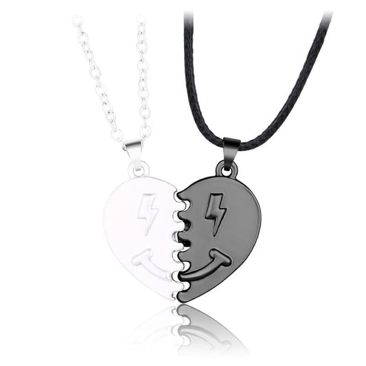 Heart Smiley Magnetic Attract Necklace Set