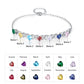 Customized Heart Birthstone Bracelet