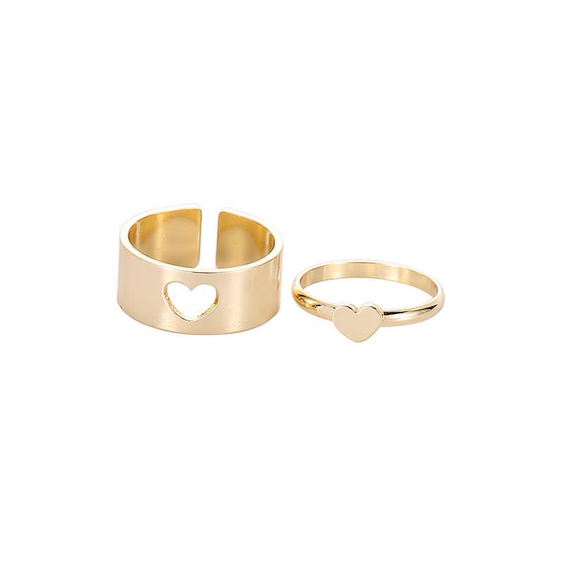 Cutout Adjustable Couple Ring Set