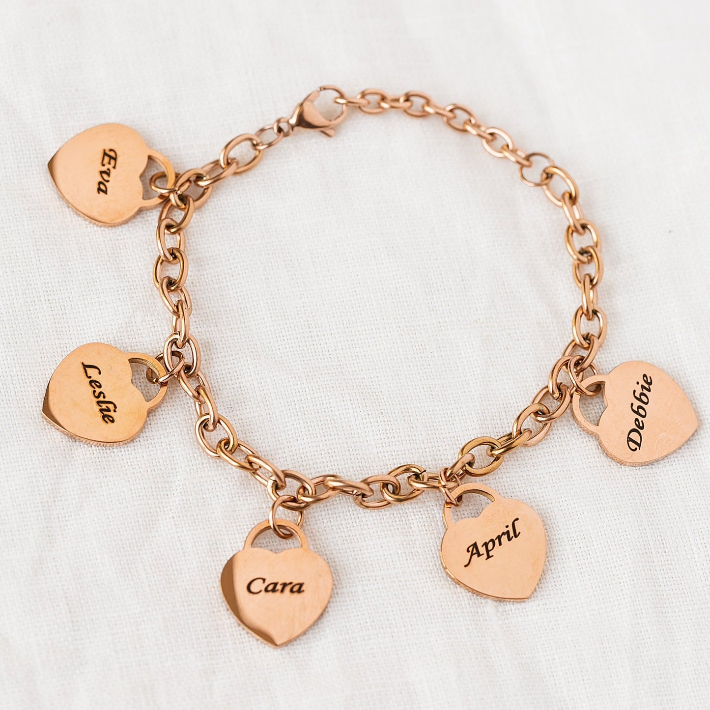 Personalized heart engraved bracelet