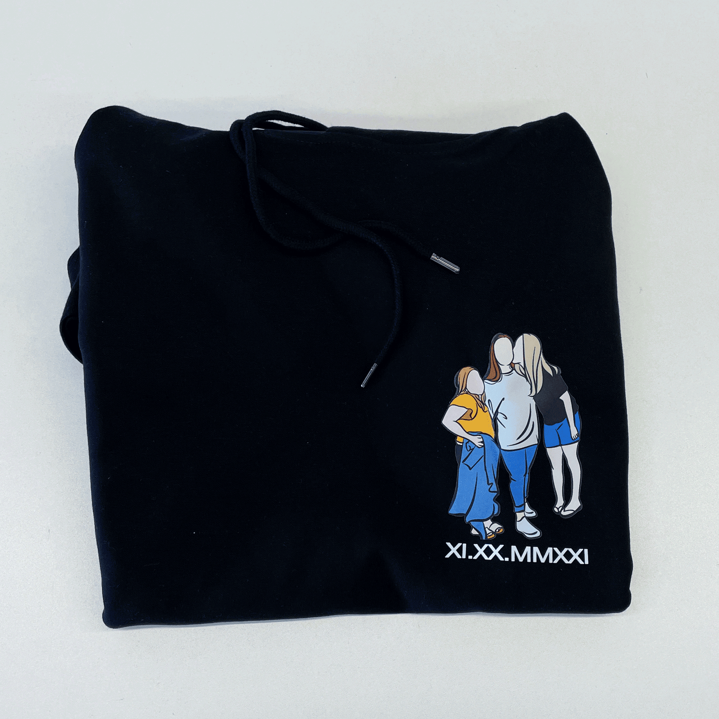 Personnalisation Impression de sweat à capuche avec date romaine👩‍❤️‍👨