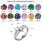 Customized Engarving Heart Birthstone Flower Ring