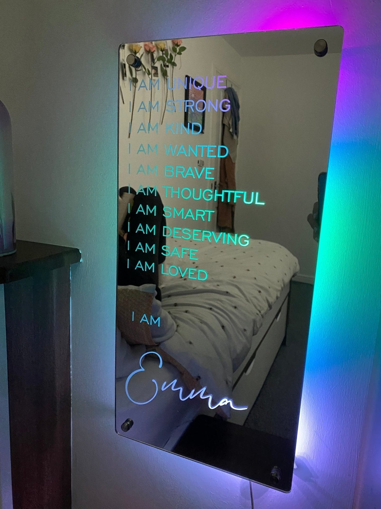 Affirmations Mirror -  I Am Mirror Light Custom Gifts