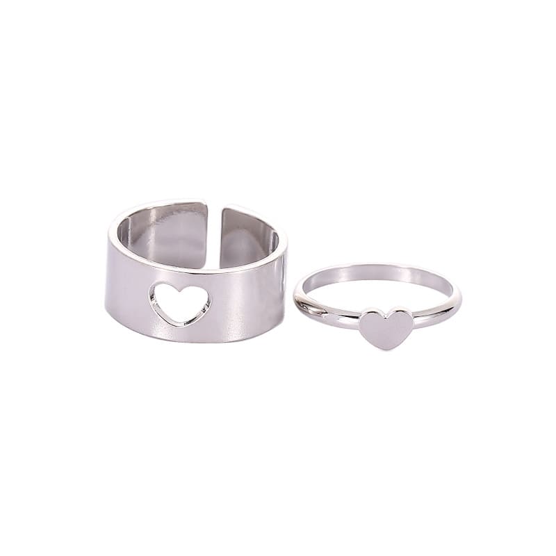 Cutout Adjustable Couple Ring Set