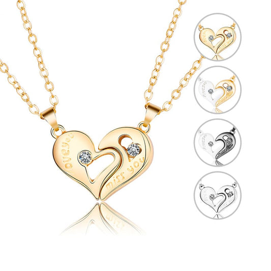 Hollow Heart Magnetic Attract Necklace Set