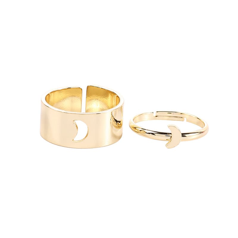 Cutout Adjustable Couple Ring Set