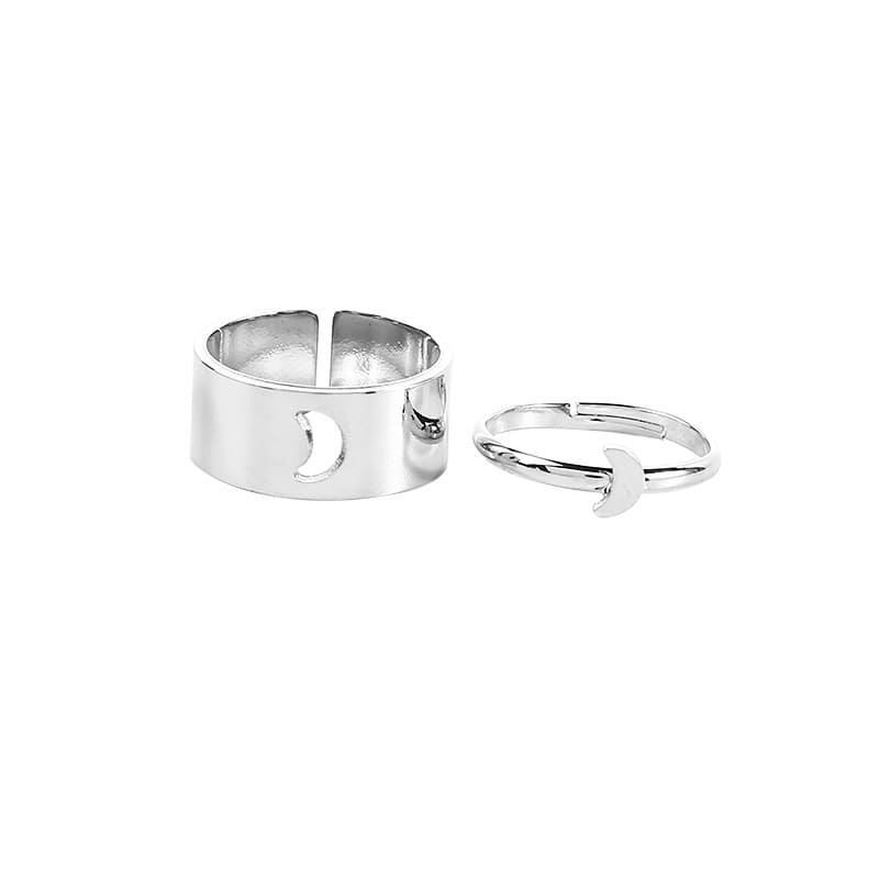 Cutout Adjustable Couple Ring Set