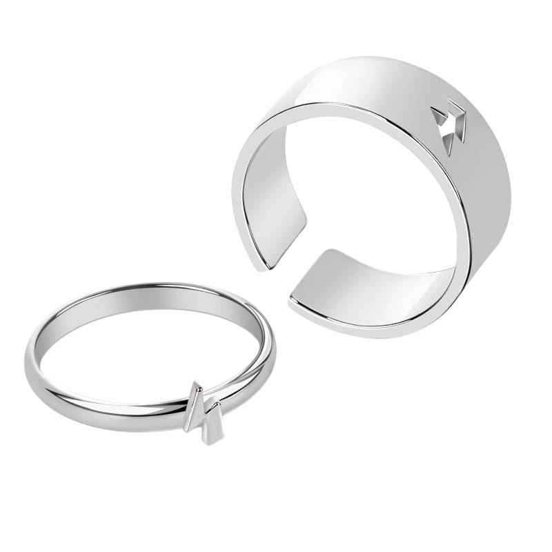 Cutout Adjustable Couple Ring Set