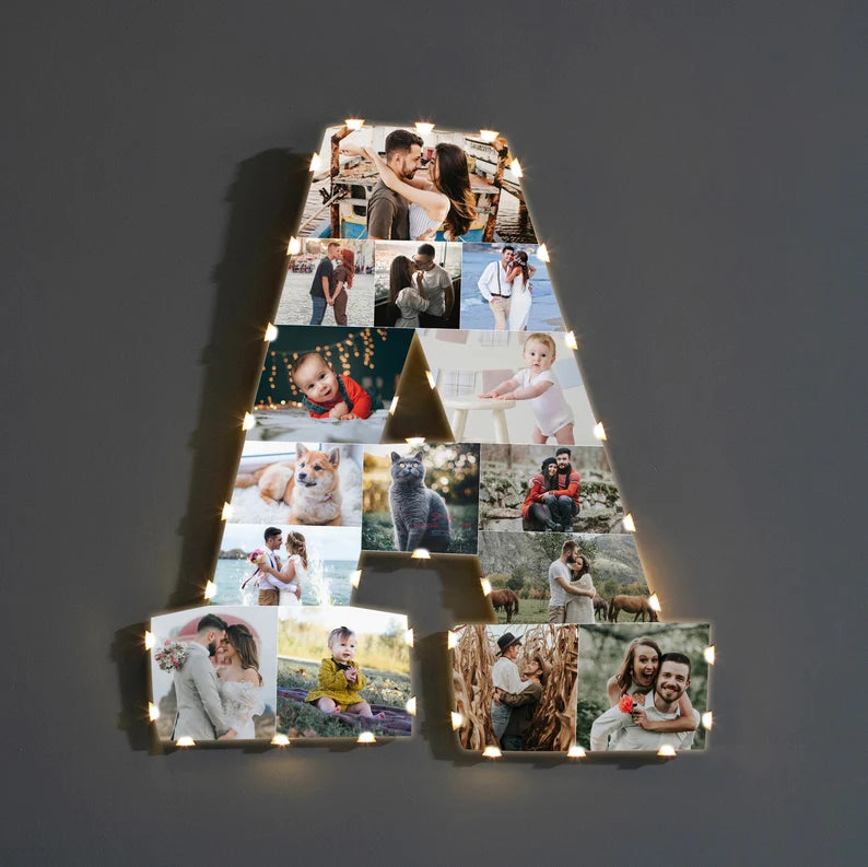 ✨Personalized Letter Photo Collage Lamp Letter  V