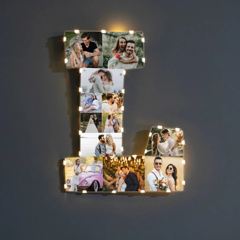 ✨Personalized Letter Photo Collage Lamp Letter  L