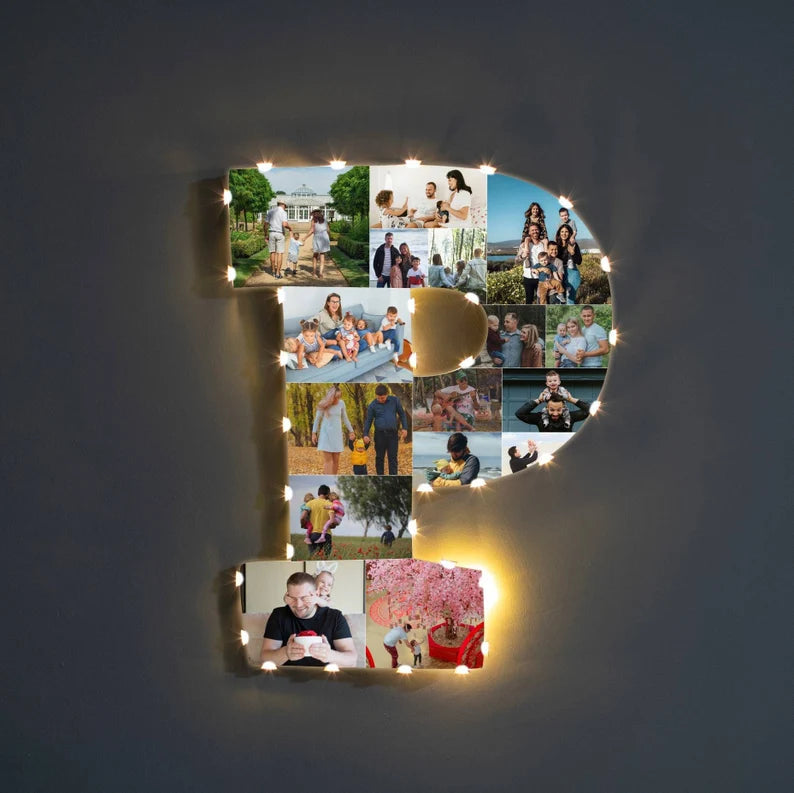 ✨Personalized Letter Photo Collage Lamp Letter  R