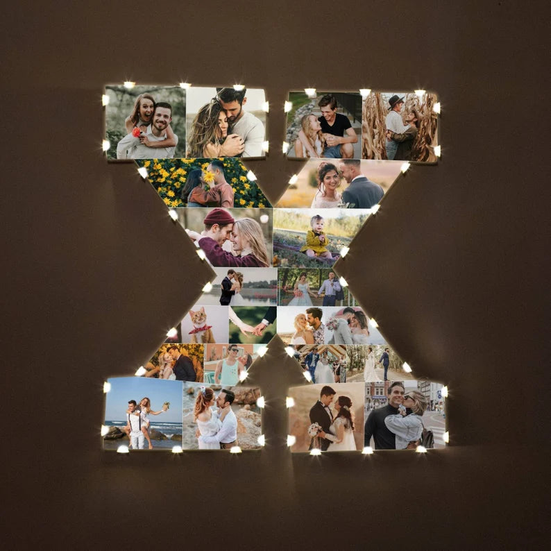 ✨Personalized Letter Photo Collage Lamp Letter  M