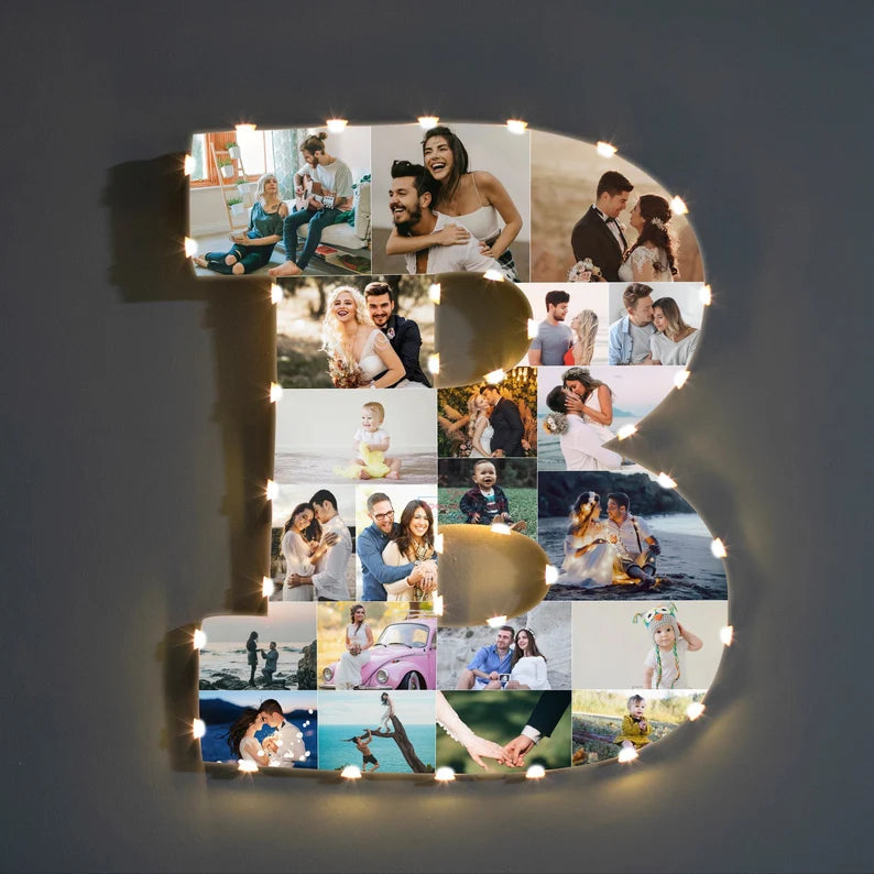 ✨Personalized Letter Photo Collage Lamp Letter I