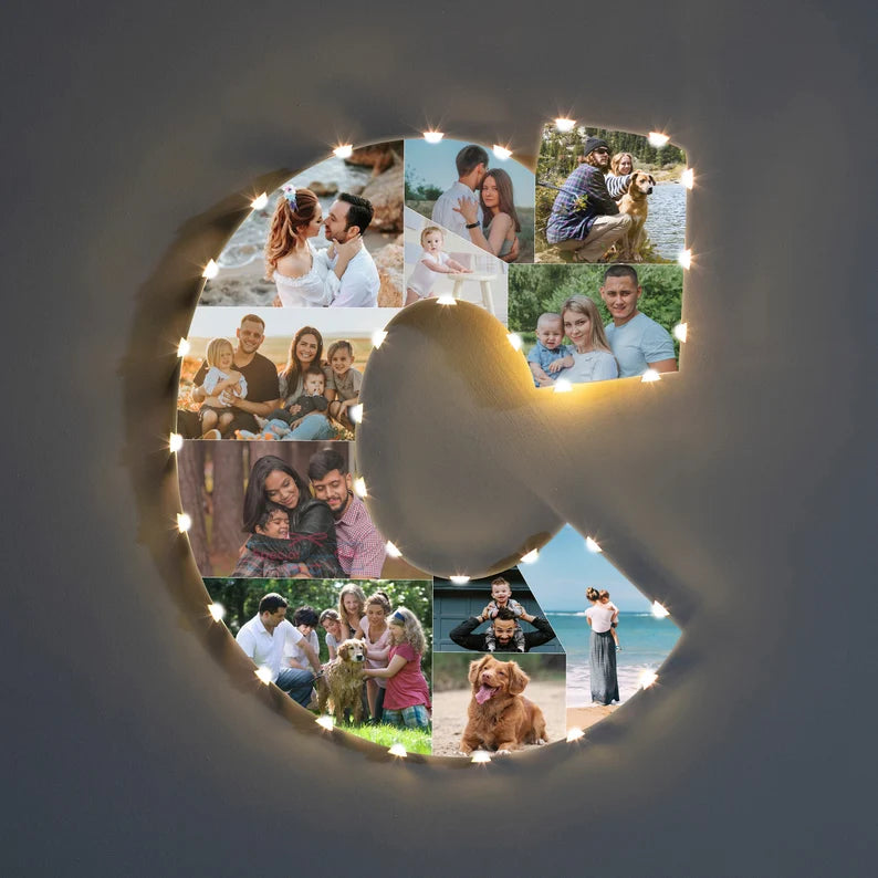 ✨Personalized Letter Photo Collage Lamp Letter  Z