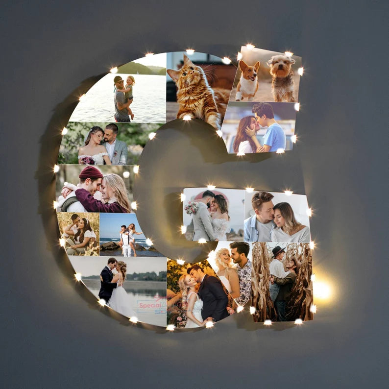 ✨Personalized Letter Photo Collage Lamp Letter  R