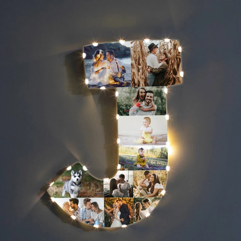 ✨Personalized Letter Photo Collage Lamp Letter  K