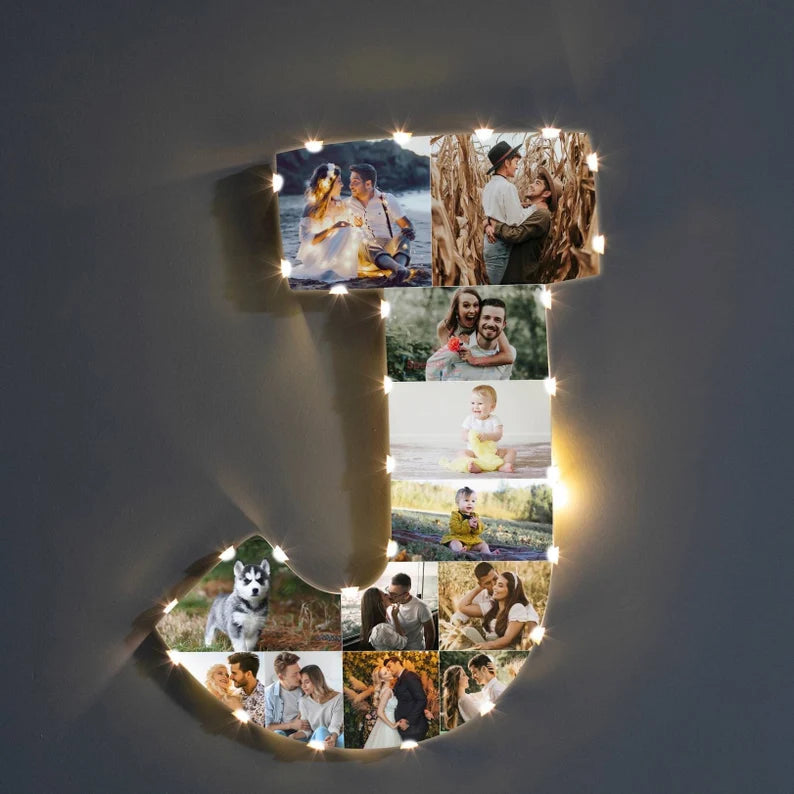 ✨Personalized Letter Photo Collage Lamp Letter  M