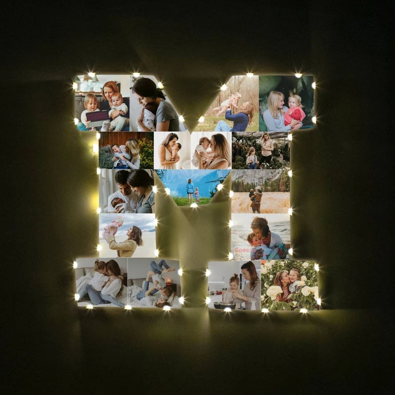 ✨Personalized Letter Photo Collage Lamp Letter B