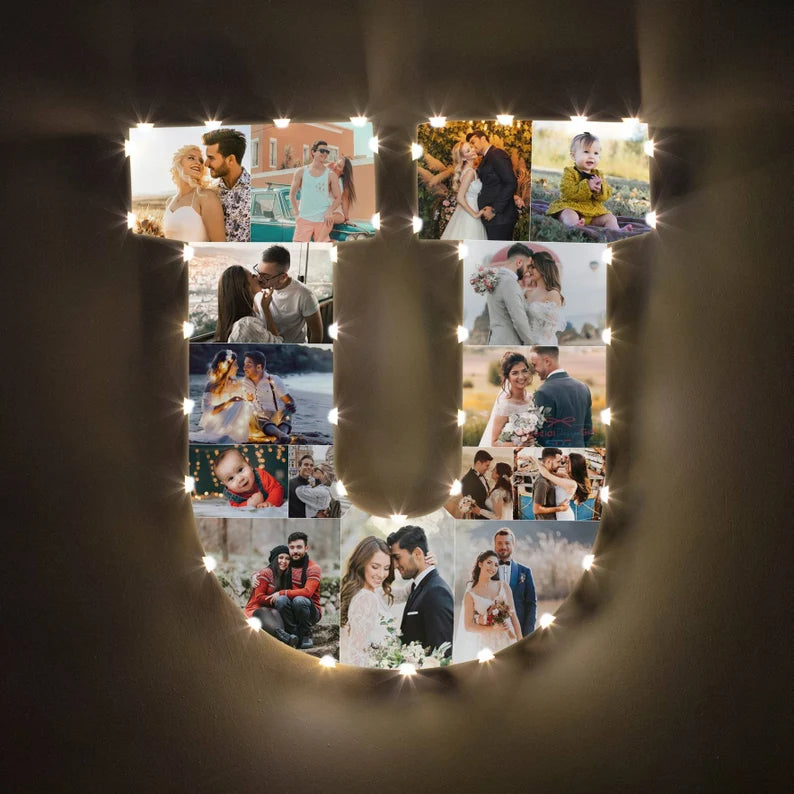 ✨Personalized Letter Photo Collage Lamp Letter  L