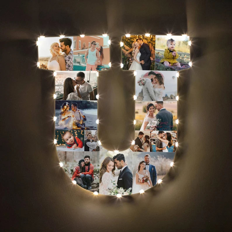 ✨Personalized Letter Photo Collage Lamp Letter B