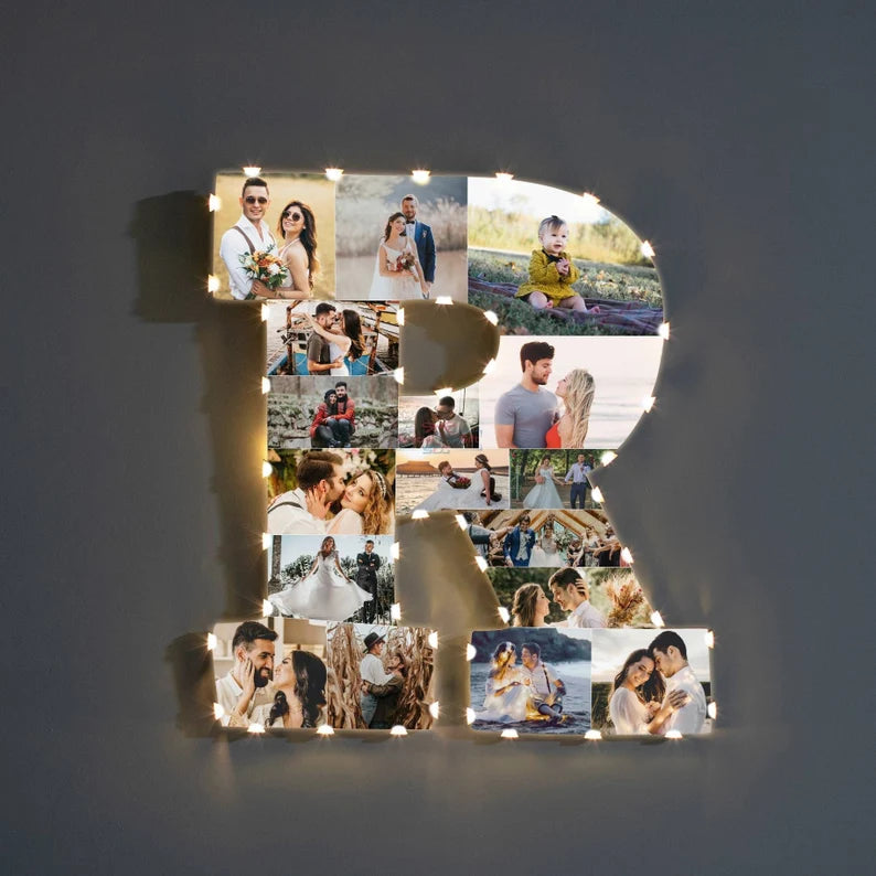 ✨Personalized Letter Photo Collage Lamp Letter I