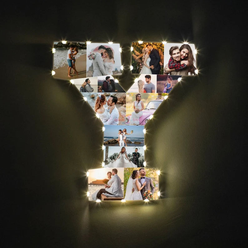 ✨Personalized Letter Photo Collage Lamp Letter  L