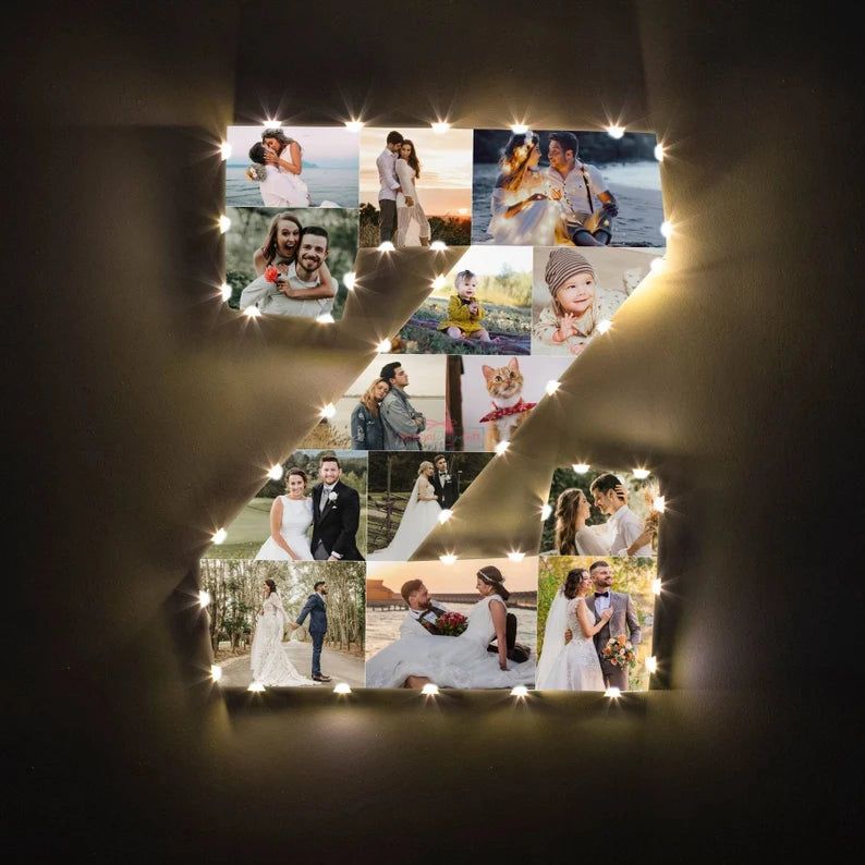 ✨Personalized Letter Photo Collage Lamp Letter  Z