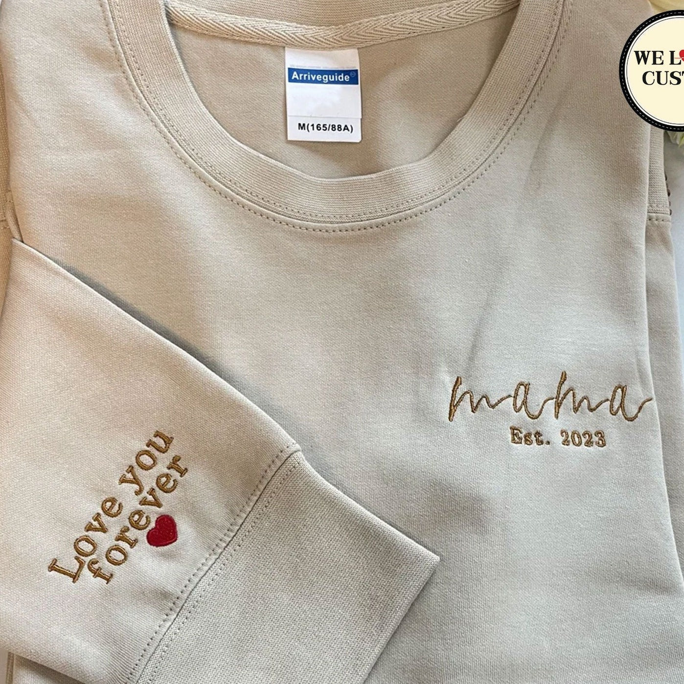 Personalized Embroidered EST Mom Sweatshirt - Custom Gift for Mom